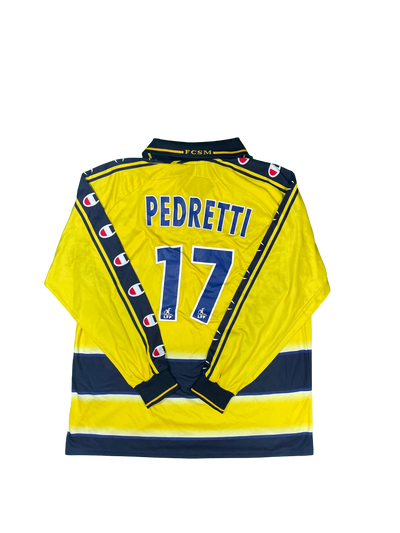 Maillot football vintage FC Sochaux domicile #17 Pedretti saison 2002 - 2003 - Champion Sochaux - Montbéliard