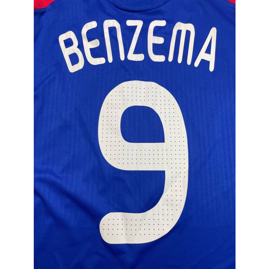 Maillot football vintage domicile Equipe de France #9 Benzema saison 2008-2009 - Adidas - Equipe de France