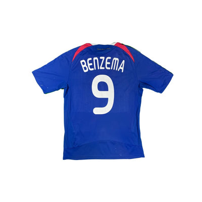 Maillot football vintage domicile Equipe de France #9 Benzema saison 2008-2009 - Adidas - Equipe de France