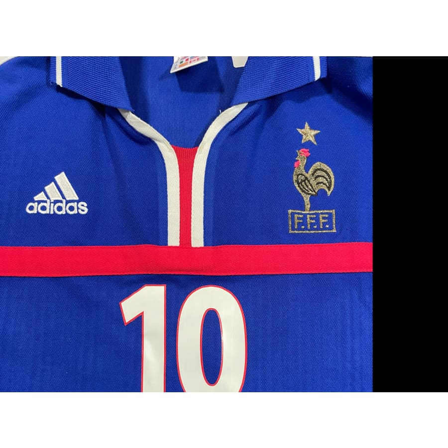 Maillot football vintage Equipe de France domicile #10 Zidane saison 2000-2001 - Adidas - Equipe de France