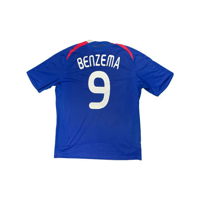 Maillot football vintage Equipe de France domicile #9 Benzema saison 2008-2009 - Adidas - Equipe de France