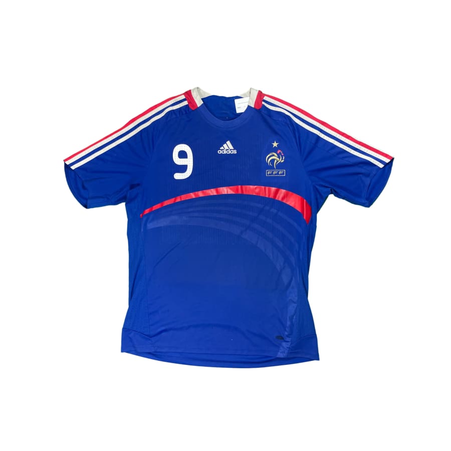 Maillot football vintage Equipe de France domicile #9 Benzema saison 2008-2009 - Adidas - Equipe de France