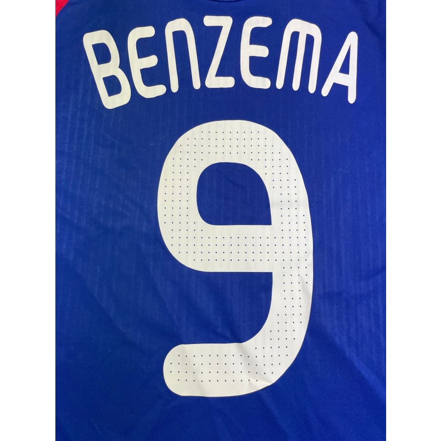 Maillot football vintage Equipe de France domicile #9 Benzema saison 2008-2009 - Adidas - Equipe de France