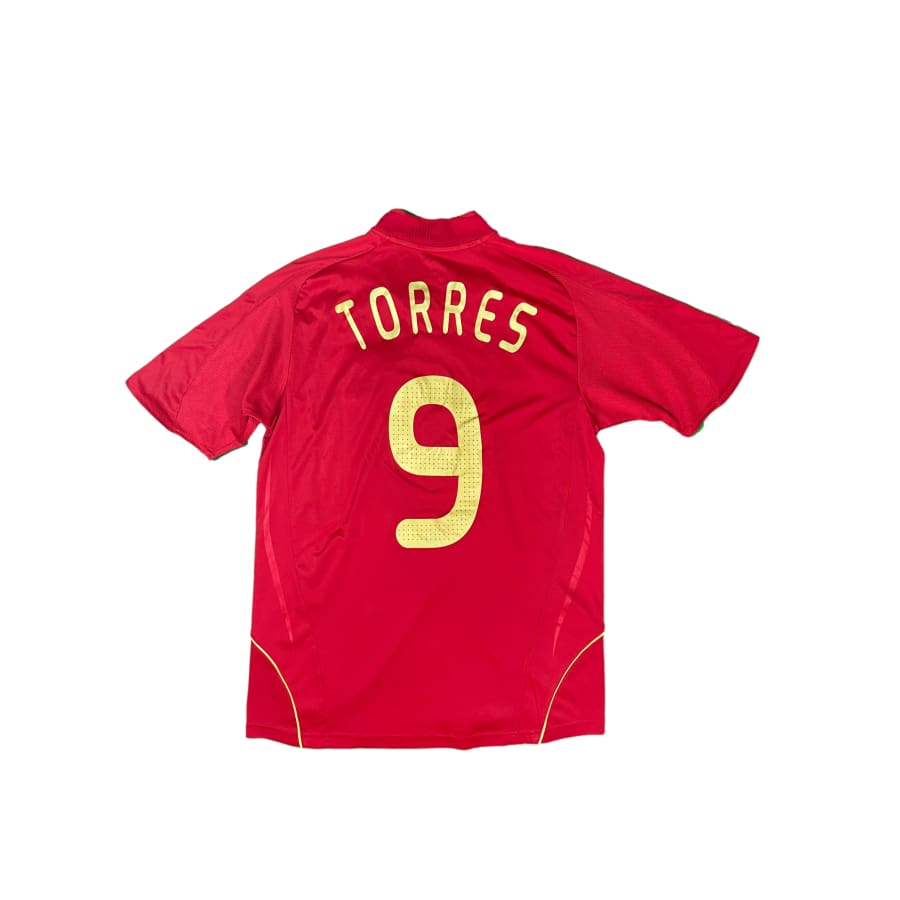Maillot football vintage Espagne domicile #9 Torres saison 2008 - 2009 - Adidas