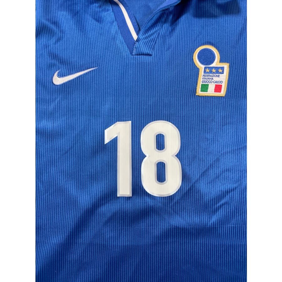 Maillot football vintage Italie domicile #18 Baggio R saison 1998-1999 - Nike - Italie