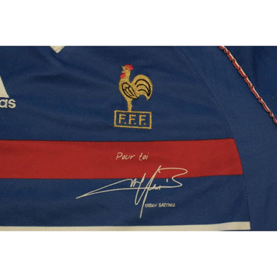 Maillot de football retro Equipe de France dédicace BARTHEZ 1998-1999 - Adidas - Equipe de France